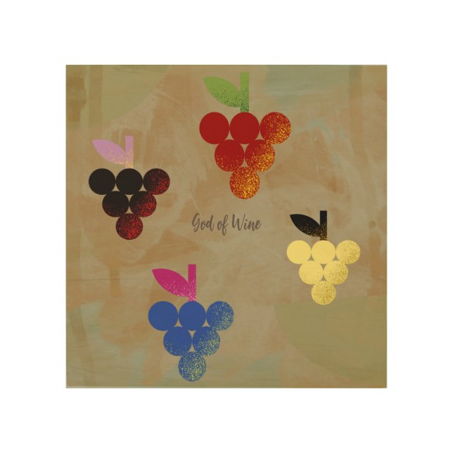 Adonis God of Wine Wood Wall Art (Front)
