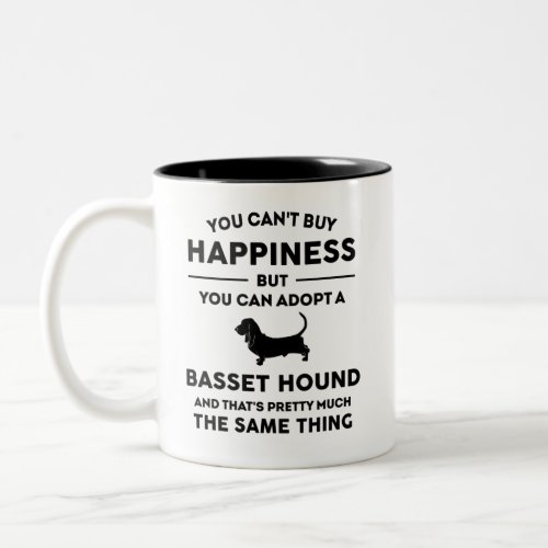 Adopt a Basset Hound Happiness Two_Tone Coffee Mug