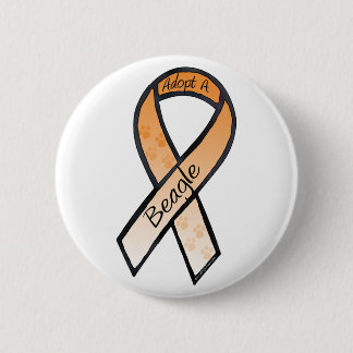 Adopt a Beagle Orange Awareness Ribbon Button