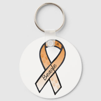 Adopt a Beagle Orange Awareness Ribbon Keychain