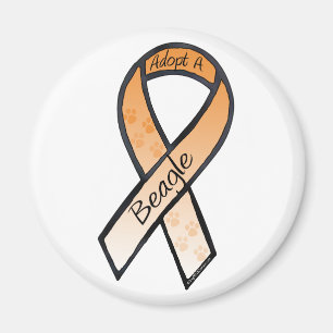 Adopt a Beagle Orange Awareness Ribbon Magnet