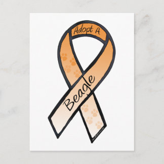Adopt a Beagle Orange Awareness Ribbon Postcard
