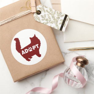 Adopt A Cat for Cat Lovers And Cat Owners Purple Classic Round Sticker