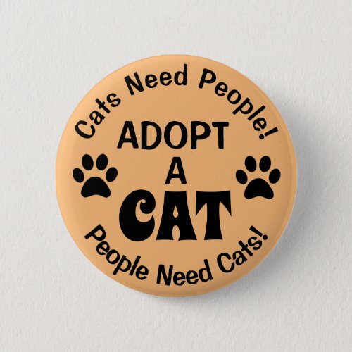 Adopt a Cat Paw Prints Button