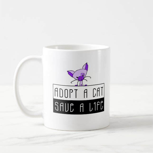 Adopt A Cat Save A Life Mug (Left)