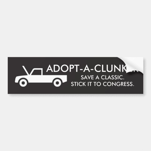 ADOPT-A-CLUNKER BUMPER STICKER (Front)