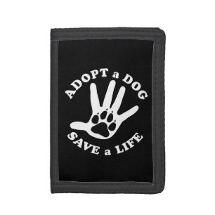 Adopt a dog save a life - Design for dog lovers Tri-fold Wallet