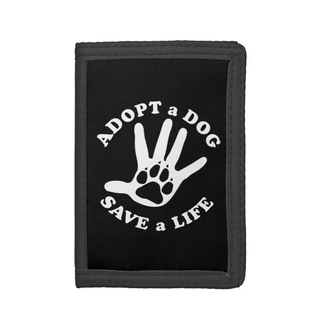 Adopt a dog save a life - Design for dog lovers Trifold Wallet (Front Vertical)