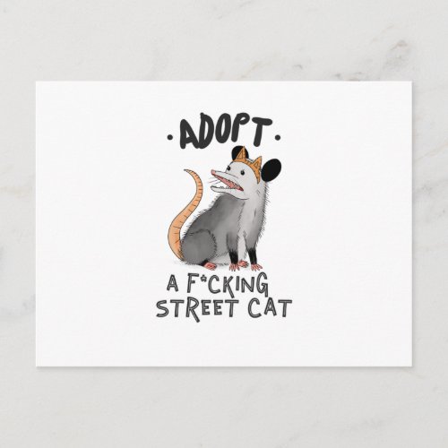 ADOPT A FCKING STREET CAT POSTCARD