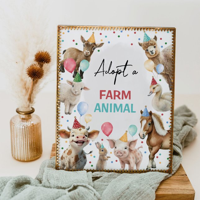 Adopt a Farm Animal Barnyard Birthday Boy Sign (Creator Uploaded)