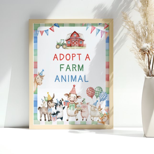 Adopt a Farm Animal Barnyard Birthday Poster (Creator Uploaded)