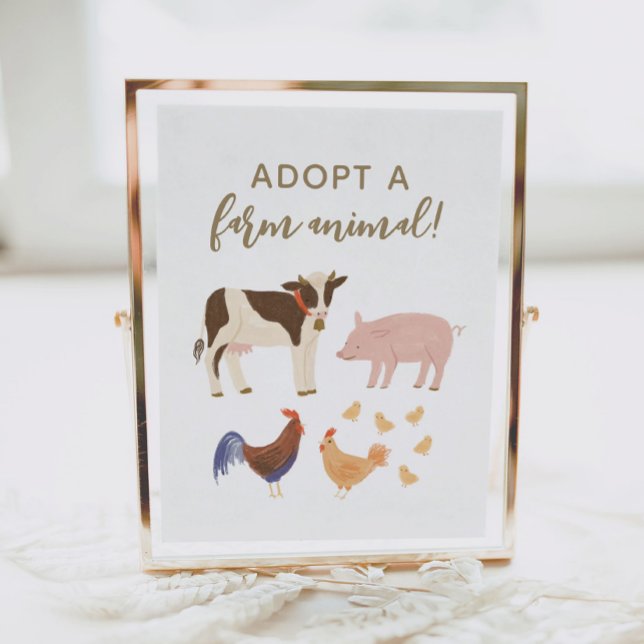 Adopt a Farm Animal Farm Birthday Party Sign (Creator Uploaded)