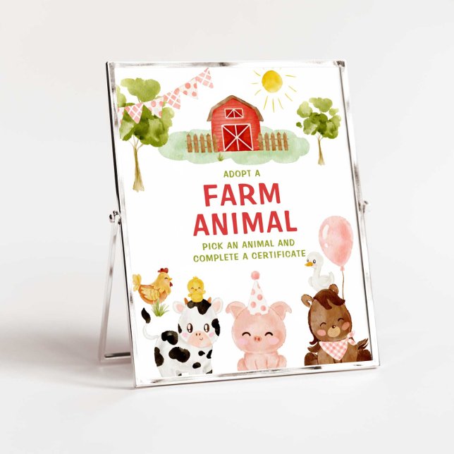 Adopt a Farm Animals Barnyard Boy Birthday Poster (Creator Uploaded)