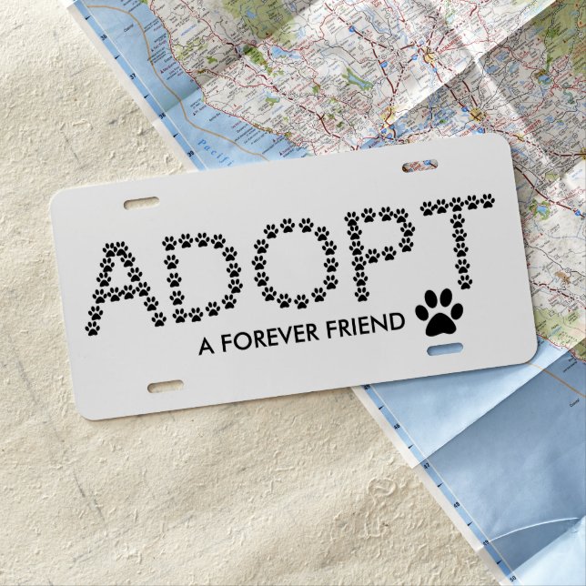 Adopt a Forever Friend License Plate (In Situ)