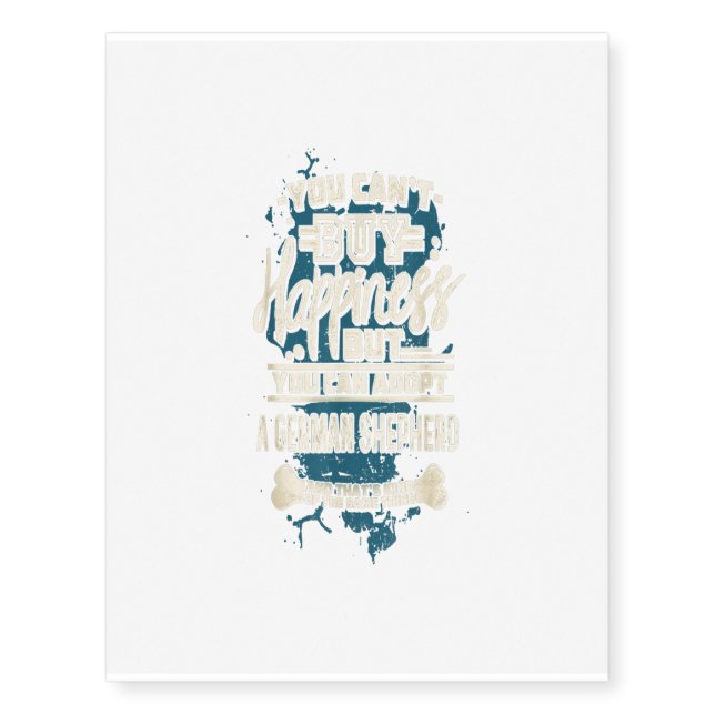 Adopt A German Shepherd  Rescue Dog Temporary Tattoos (Front)