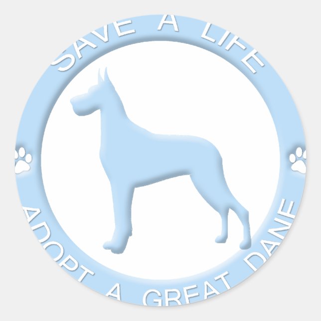 Adopt a Great Dane Stickers (Front)