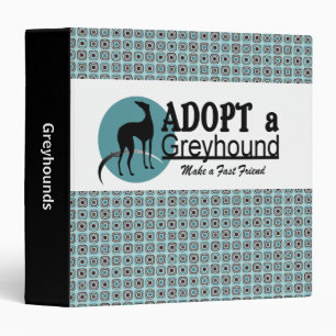 Adopt a Greyhound Dog Personalized 3 Ring Binder