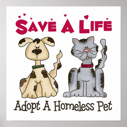 Adopt A Homeless Pet Poster
