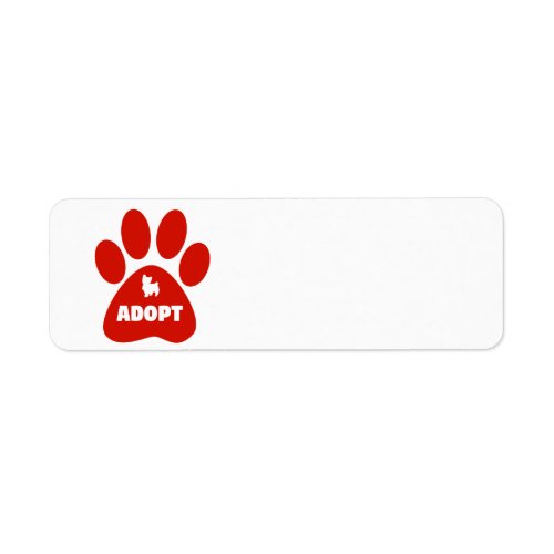 Adopt a pet paw symbol label