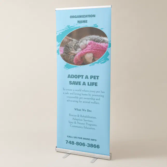 Adopt A Pet Rescue Custom Retractable Banner | Zazzle