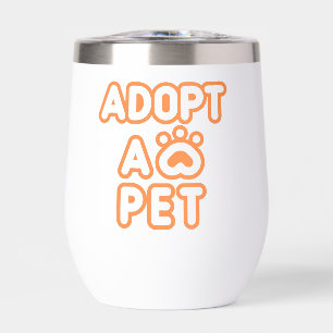 adopt a pet thermal wine tumbler