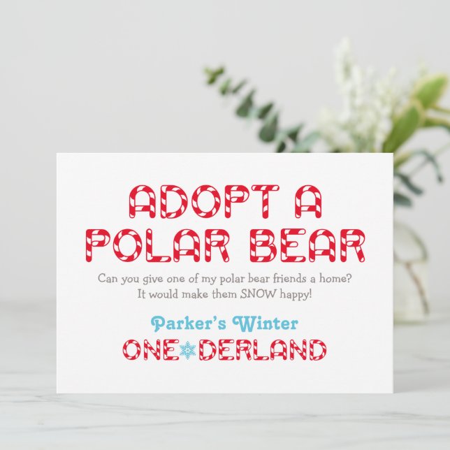 Adopt a Polar Bear Winter ONEderland Sign (Standing Front)