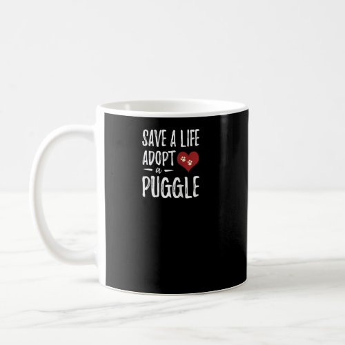 Adopt A Puggle Funny Rescue Dog Mom  Raglan  Coffee Mug