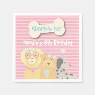Adopt a Pup Dog Birthday Party Napkins