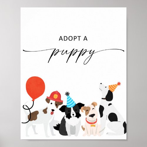 Adopt a Puppy Birthday Certificate of adoption Poster