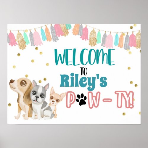 Adopt a puppy Pawty Puppy party Kids part Pupp Poster