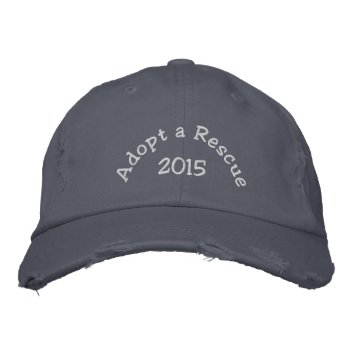 Adopt A Rescue Customized Distressed Cap by neighborhoodshoppe at Zazzle