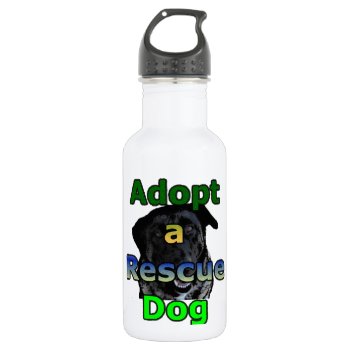 Adopt A Rescue Dog Water Bottle by Iverson_Designs at Zazzle
