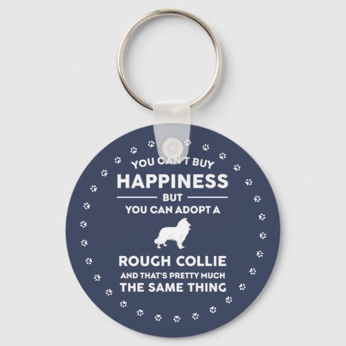 Adopt a Rough Collie Happiness Keychain