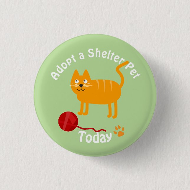 Adopt a Shelter Pet Cat Button (Front)