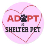 Adopt a Shelter Pet Classic Round Sticker