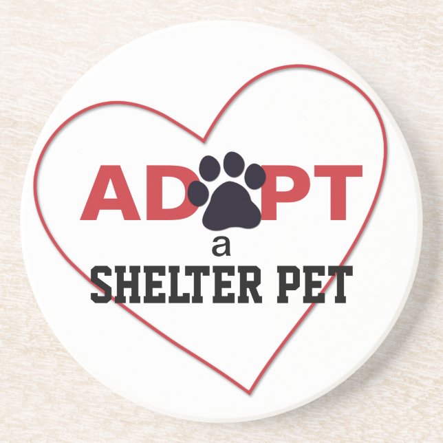 Adopt a Shelter Pet Drink Coaster (Front)