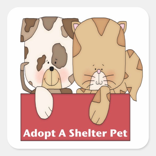 Adopt A Shelter Pet Square Sticker (Front)