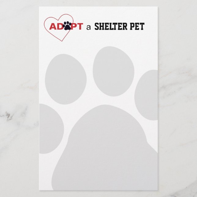 Adopt a Shelter Pet Stationery (Front)