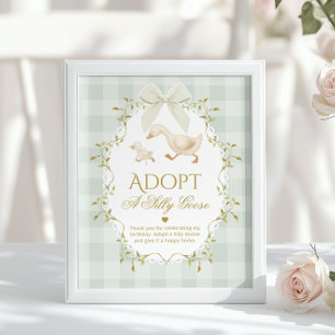 Adopt a Silly Goose Gender Neutral 1st Birthday Poster