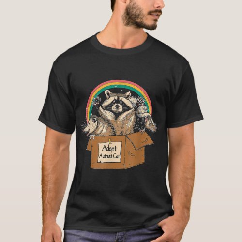 Adopt A Street Cat Shirt Funny Opossum Raccoon Sku