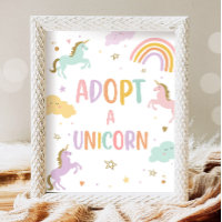 Adopt a Unicorn Pastel Rainbow Girl Birthday Party
