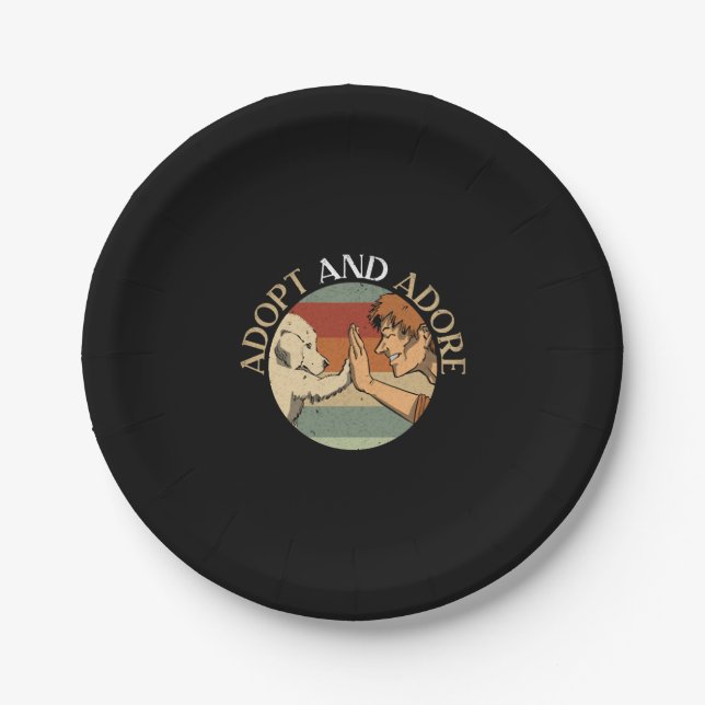 Adopt And Adore Animal Rights Animal Rescue  Paper Plates (Front)