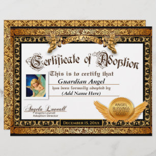 Adopt Angels™ Certificate of Adoption