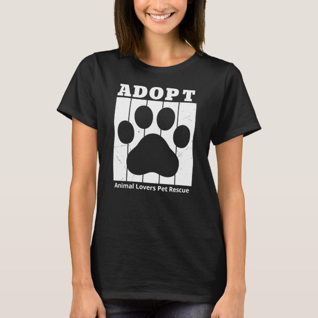 Adopt Black and White Custom T-Shirt (Front)