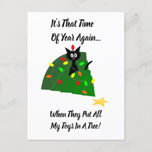 Adopt: Cat Christmas Tree: Time Of Year! Postcard
