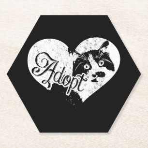 ADOPT CAT PAPER COASTER