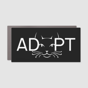 Adopt Cat White Car Magnet