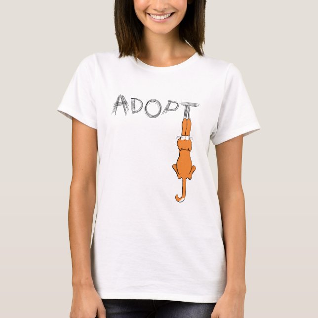 Adopt Cats Rusty Dark Claw Marks T-Shirt (Front)