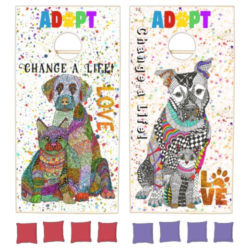 Adopt Change a Life Dog and Cat Rescue  Cornhole Set