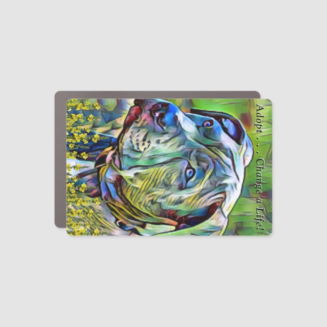 Adopt Change a Life Pit Bull Car Magnet (Front)